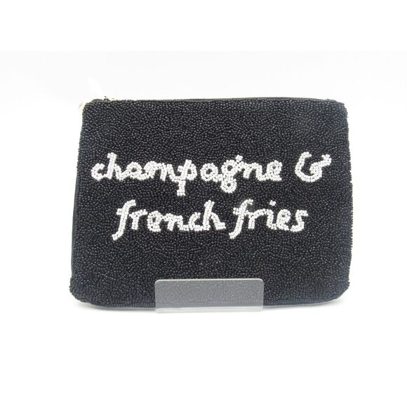 NWT Kate Spade x Target Black and White Champagne & French Fries Beaded Clutch - Picture 1 of 3